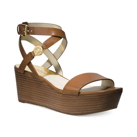 michael kors charm platform wedge sandals|Michael Kors suede wedge sandals.